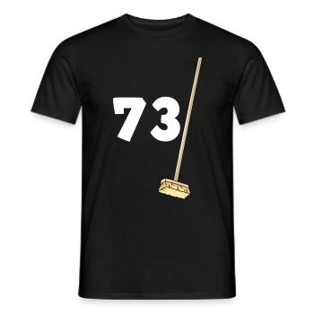 73 balais Anniversaire Papy ou Mamie - T-shirt homme - noir - Devant - AI Model Male 178 light (178cm)