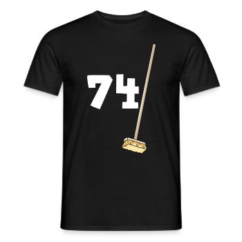 Birthday 74 brooms - Men's T-Shirt - black - Front - AI Model Male 178 light (178cm)