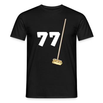 Birthday 77 brooms - Men's T-Shirt - black - Front - AI Model Male 178 light (178cm)