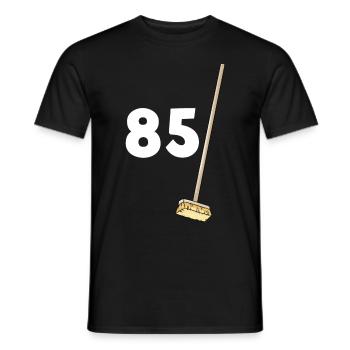 85 birthday brooms grandpa and grandma - Men's T-Shirt - black - Front - AI Model Male 178 light (178cm)