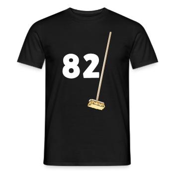 82 birthday brooms grandfather and grandmother - Men's T-Shirt - black - Front - AI Model Male 178 light (178cm)