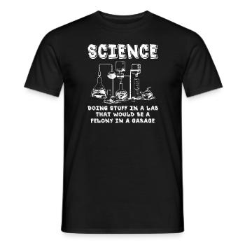 Science Doing Stuff In A Lab - Men's T-Shirt - black - Front - AI Model Male 178 light (178cm)