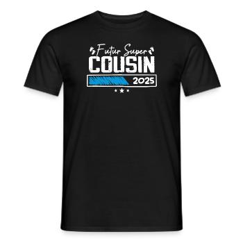 Futur super cousin 2025 Cadeau - T-shirt homme - noir - Devant - AI Model Male 178 light (178cm)