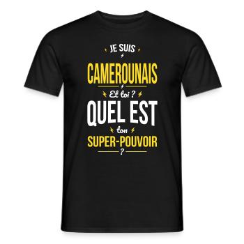 Je suis Camerounais - Super-pouvoir - Humour - T-shirt homme - noir - Devant - AI Model Male 178 light (178cm)