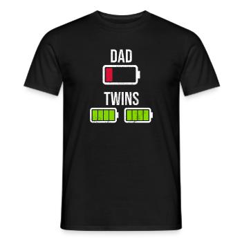 Papa mit Zwillingen - Männer T-Shirt - Schwarz - Vorne - AI Model Male 178 light (178cm)
