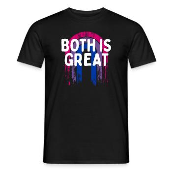 Les deux est super bisexuel LGBTQ bi fierté pansexuelle - T-shirt homme - noir - Devant - AI Model Male 178 light (178cm)