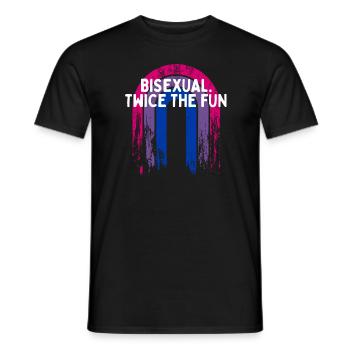 Bisexuel. Deux fois plus de plaisir Bi LGBTQ Bi Pride LGBT - T-shirt homme - noir - Devant - AI Model Male 178 light (178cm)
