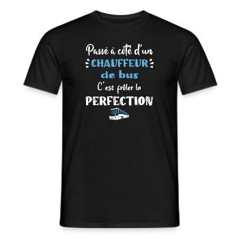 Passé à côté d'un chauffeur de bus t-shirt - T-shirt homme - noir - Devant - AI Model Male 178 light (178cm)