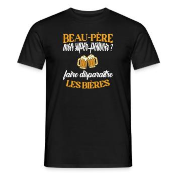 Beau-père t-shirt bière humoristique homme - T-shirt homme - noir - Devant - AI Model Male 178 light (178cm)