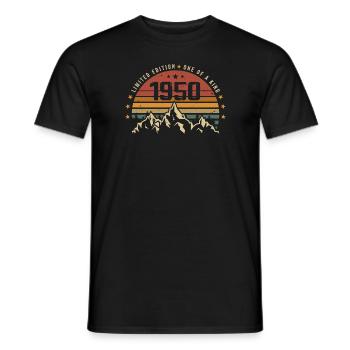 Born in 1950 - Vintage Birthday Gift 1950 - Men's T-Shirt - black - Front - AI Model Male 178 light (178cm)