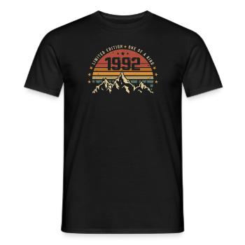 Né en 1992 - Vintage Cadeau D'anniversaire 1992 - T-shirt homme - noir - Devant - AI Model Male 178 light (178cm)