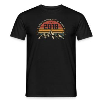 Né en 2018 - Vintage Cadeau D'anniversaire 2018 - T-shirt homme - noir - Devant - AI Model Male 178 light (178cm)