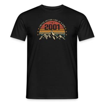 Born in 2001 - Vintage Birthday Gift 2001 - Men's T-Shirt - black - Front - AI Model Male 178 light (178cm)