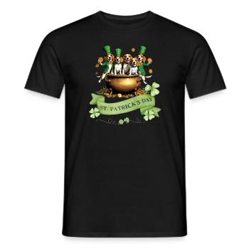 St. Patrick's Day Beagle I Irish Celebration - Männer T-Shirt - Schwarz - Vorne - AI Model Male 178 light (178cm)