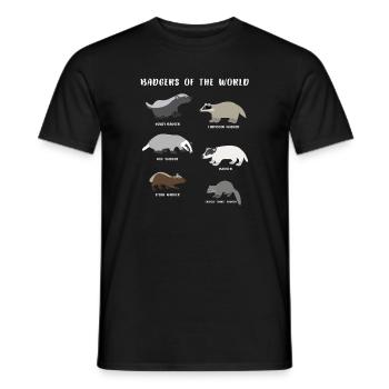 Blaireaux du monde - T-shirt homme - noir - Devant - AI Model Male 178 light (178cm)