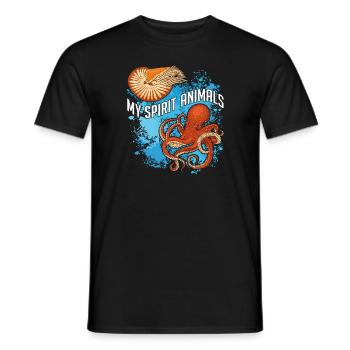 Nautilus et poulpe sont mes animaux préférés - T-shirt homme - noir - Devant - AI Model Male 178 light (178cm)
