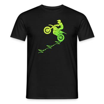 Motorrad Pulslinie Motorradfahrer Motocross - Männer T-Shirt - Schwarz - Vorne - AI Model Male 178 light (178cm)