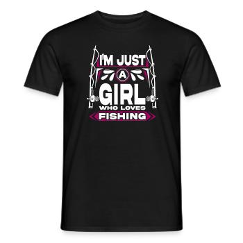 Ich bin nur ein Mädchen, dass Fischen liebt - Männer T-Shirt - Schwarz - Vorne - AI Model Male 178 light (178cm)