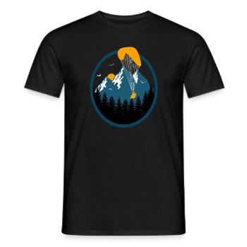 Parapente dans les montagnes avec coucher de soleil - T-shirt homme - noir - Devant - AI Model Male 178 light (178cm)