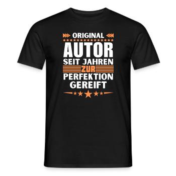 Author matured to perfection - Men's T-Shirt - black - Front - AI Model Male 178 light (178cm)