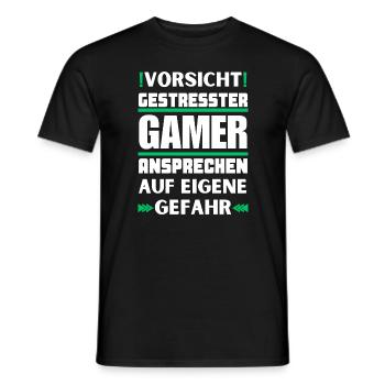 Don't appeal to stressed gamers! - Men's T-Shirt - black - Front - AI Model Male 178 light (178cm)