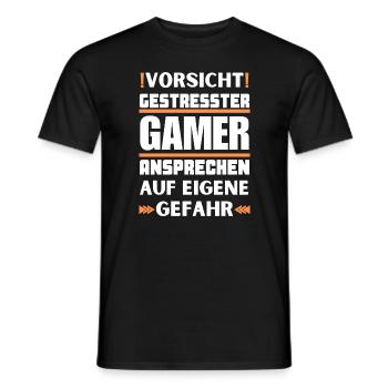 Don't appeal to stressed gamers! - Men's T-Shirt - black - Front - AI Model Male 178 light (178cm)