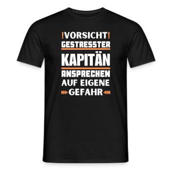 Gestresster Kapitän nicht ansprechen! - Männer T-Shirt - Schwarz - Vorne - AI Model Male 178 light (178cm)