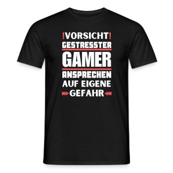 Don't appeal to stressed gamers! - Men's T-Shirt - black - Front - AI Model Male 178 light (178cm)