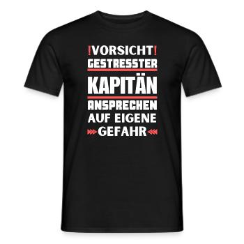 Don't talk to stressed captain! - Men's T-Shirt - black - Front - AI Model Male 178 light (178cm)