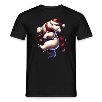 Tanzender Weihnachts Eisbär Weihnachten - Männer T-Shirt - Schwarz - Vorne - AI Model Male 178 light (178cm)