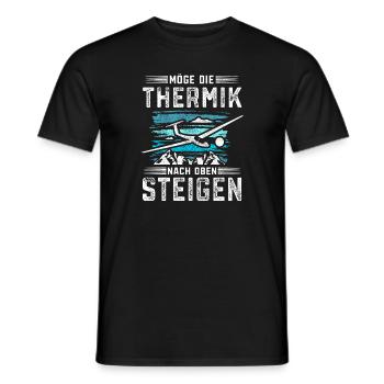Möge die Thermik nach oben steigen Segelfliegen - Männer T-Shirt - Schwarz - Vorne - AI Model Male 178 light (178cm)