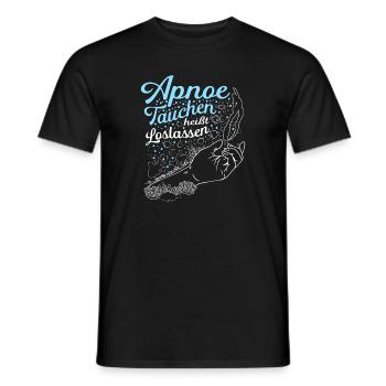 Apnoe Tauchen heißt loslassen Taucher Geschenk - Männer T-Shirt - Schwarz - Vorne - AI Model Male 178 light (178cm)