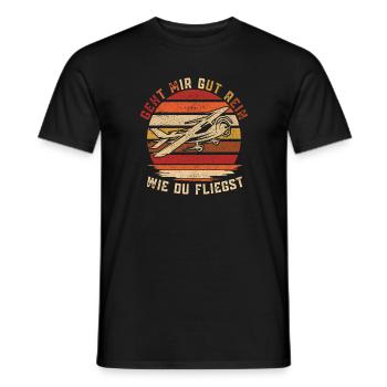 Geht mir gut rein wie du fliegst Privatpilot Pilot - Männer T-Shirt - Schwarz - Vorne - AI Model Male 178 light (178cm)