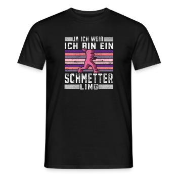 Ich bin ein Schmetter Ling Squashspieler Geschenk - Männer T-Shirt - Schwarz - Vorne - AI Model Male 178 light (178cm)