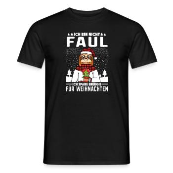 Ich bin nicht Faul Faultier Weihnachtsmarkt - Männer T-Shirt - Schwarz - Vorne - AI Model Male 178 light (178cm)