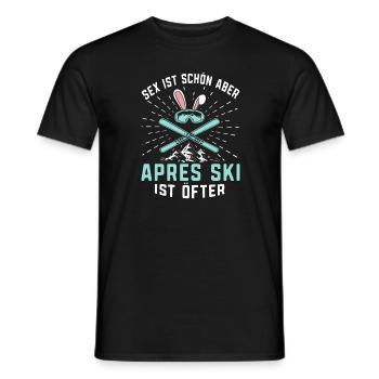 Skifahren Skifahren Après Ski ist öfter Skifahrer - Männer T-Shirt - Schwarz - Vorne - AI Model Male 178 light (178cm)