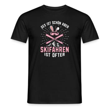 Skifahren Skifahren ist öfter Skiurlaub - Männer T-Shirt - Schwarz - Vorne - AI Model Male 178 light (178cm)