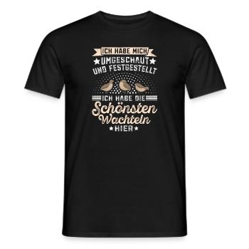 Legewachtel Ich habe die schönsten Wachtel - Männer T-Shirt - Schwarz - Vorne - AI Model Male 178 light (178cm)