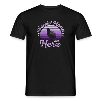 Wachtel Wachtel Mama mit Herz Wachtelflüsterin - Männer T-Shirt - Schwarz - Vorne - AI Model Male 178 light (178cm)