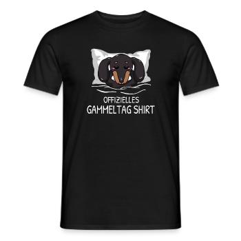 Offizielles Gammeltag Shirt Dackel Baby Faulenzer - Männer T-Shirt - Schwarz - Vorne - AI Model Male 178 light (178cm)