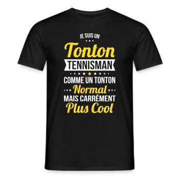 Tonton tennisman comme un tonton normal plus cool - T-shirt homme - noir - Devant - AI Model Male 178 light (178cm)