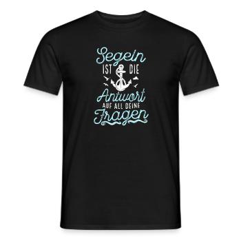 Segelboot Segeln ist die Antwort auf all Fragen - Männer T-Shirt - Schwarz - Vorne - AI Model Male 178 light (178cm)