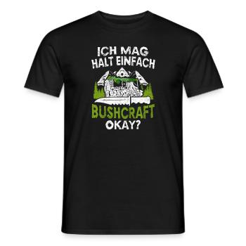 Ich mag Bushcraft Survival Überleben Bushcrafter - Männer T-Shirt - Schwarz - Vorne - AI Model Male 178 light (178cm)