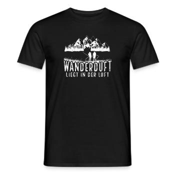Wanderduft liegt in der Luft Natur Berge Wanderin - Männer T-Shirt - Schwarz - Vorne - AI Model Male 178 light (178cm)