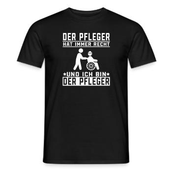 Der Pfleger hat immer recht Pflegehelfer - Männer T-Shirt - Schwarz - Vorne - AI Model Male 178 light (178cm)