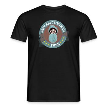 Nähen Stricken Häkeln Mama Best Knitting Mom Ever - Männer T-Shirt - Schwarz - Vorne - AI Model Male 178 light (178cm)