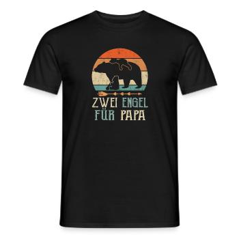 Zwei Engel für Bär Papa Baby Papa's Vatertag - Männer T-Shirt - Schwarz - Vorne - AI Model Male 178 light (178cm)