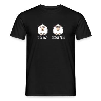 Schaf Besoffen Mallorca Party Saufen Biertrinker - Männer T-Shirt - Schwarz - Vorne - AI Model Male 178 light (178cm)