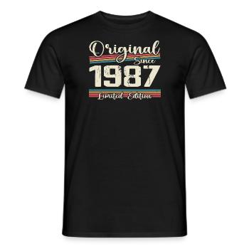 1987 Cadeau D’anniversaire Rétro Vintage 1987 - T-shirt homme - noir - Devant - AI Model Male 178 light (178cm)