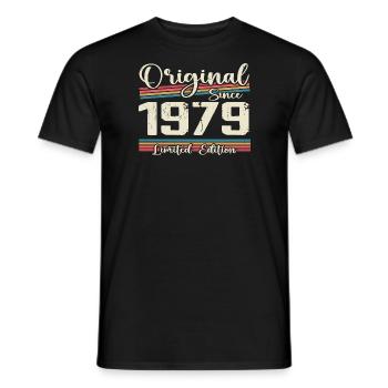 1979 Cadeau D’anniversaire Rétro Vintage 1979 - T-shirt homme - noir - Devant - AI Model Male 178 light (178cm)